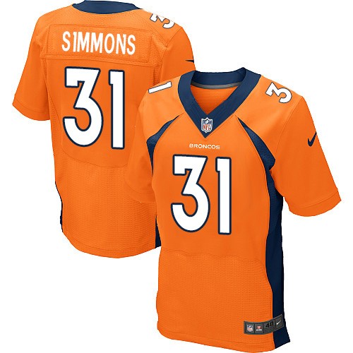 Nike Broncos 31 Justin Simmons Orange Elite Jersey