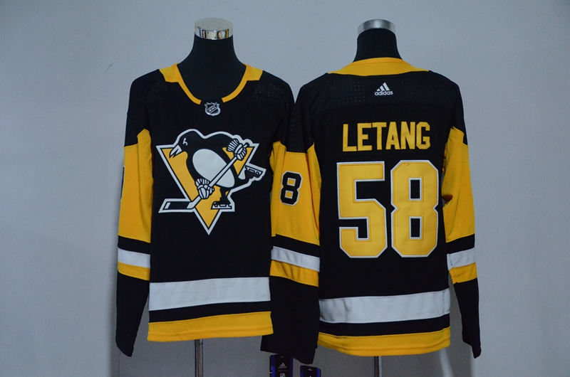 Penguins 58 Kris Letang Black Youth Adidas Jersey