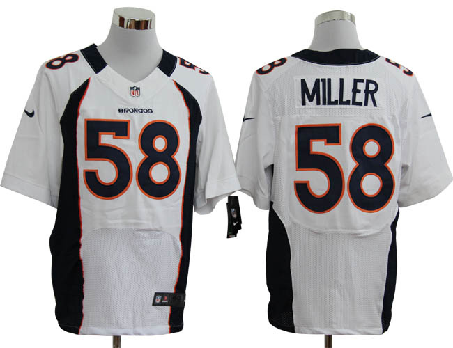 Nike Broncos 58 Von Miller White Big Size Elite Jersey