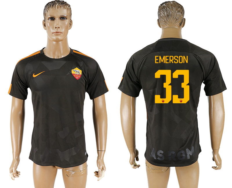 2017-18 Roma 33 EMERSON Away Thailand Soccer Jersey