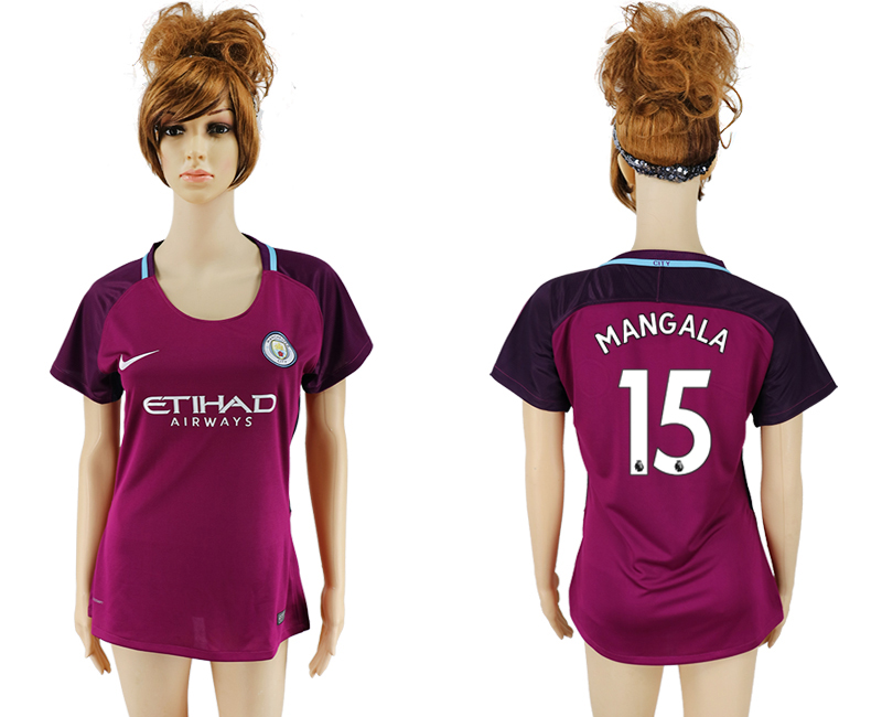 2017-18 Manchester City 15 MANGALA Away Women Soccer Jersey