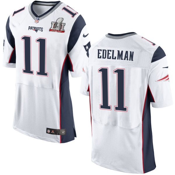 Nike Patriots 11 Julian Edelman White 2017 Super Bowl LI Elite Jersey