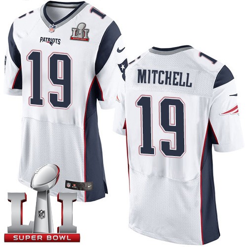 Nike Patriots 19 Malcolm Mitchell White 2017 Super Bowl LI Elite Jersey