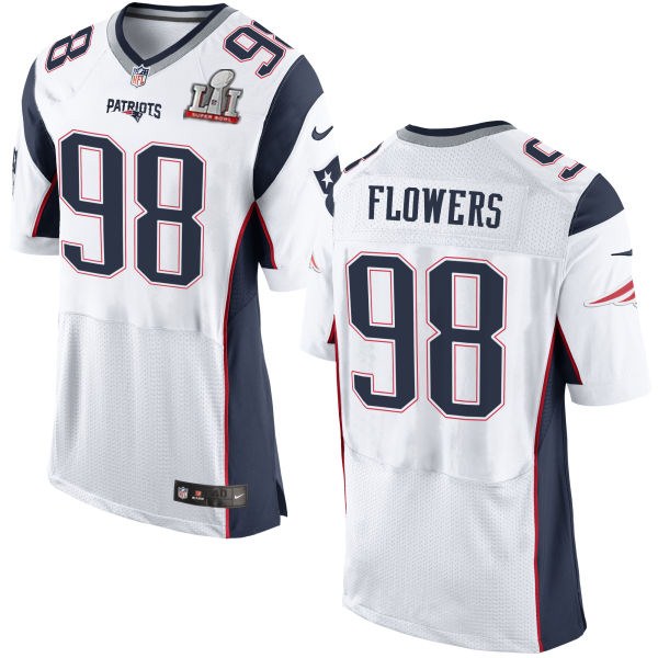 Nike Patriots 98 Trey Flowers White 2017 Super Bowl LI Elite Jersey