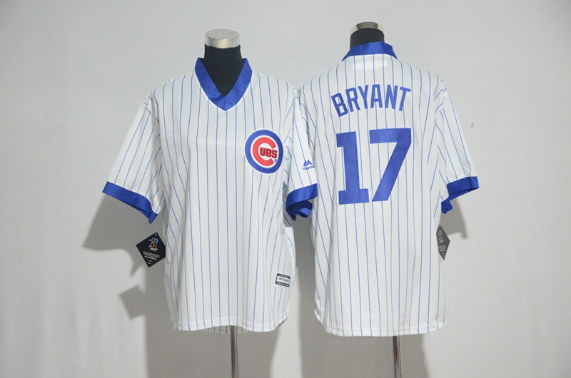 Cubs 17 Kris Bryant White Youth Cool Base Jersey