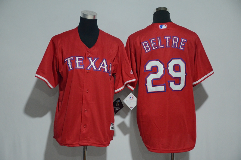 Rangers 29 Adrian Beltre Red Youth Cool Base Jersey