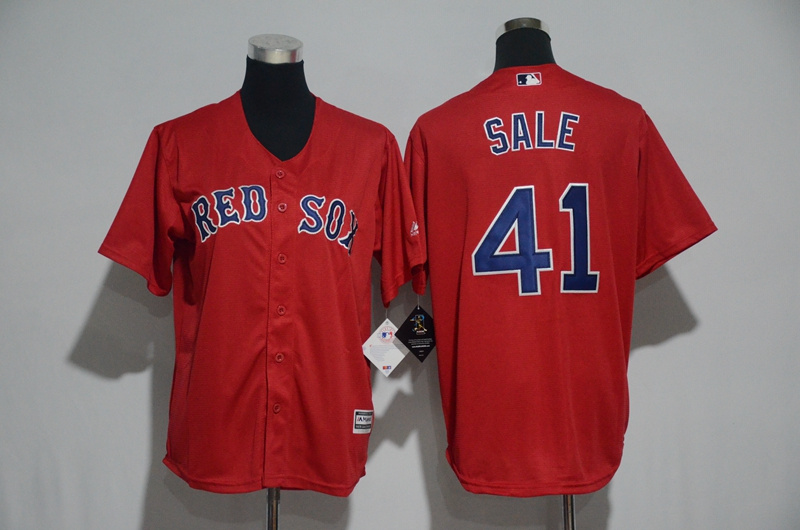 Red Sox 41 Chris Sale Red Youth Cool Base Jersey