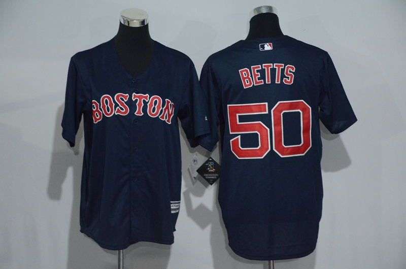 Red Sox 50 Mookie Betts Navy Youth Cool Base Jersey