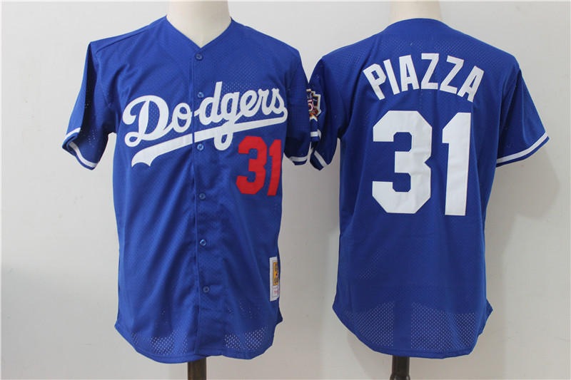 Dodgers 31 Mike Piazza Blue Cooperstown Collection Mesh Batting Practice Jersey