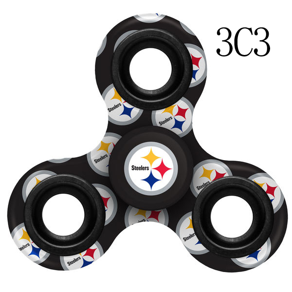Steelers Multi-Logo Black 3 Way Fidget Spinner
