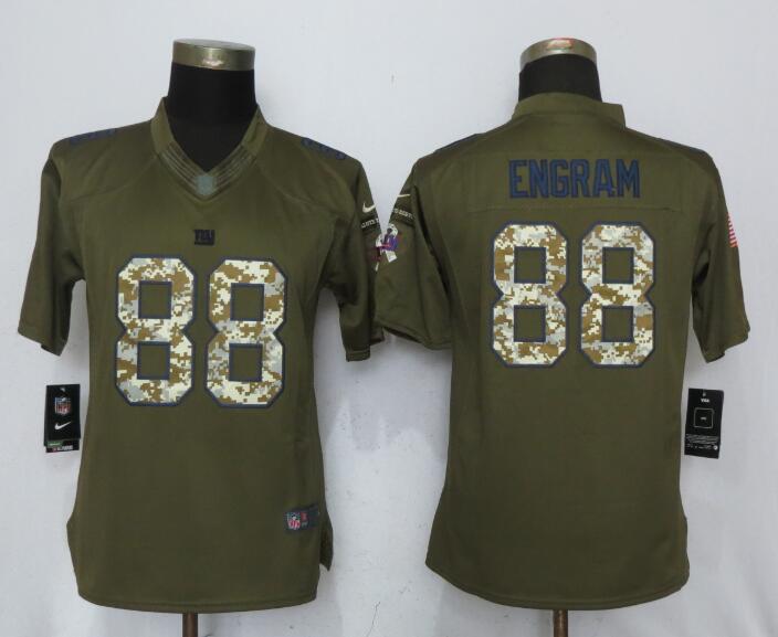 Nike Giants 88 Evan Engram Green Women Salute to Service Limited Jersey