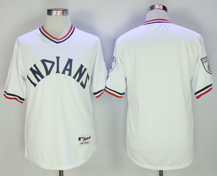 Indians Blank White Throwback Jersey