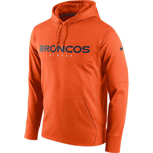 Denver Broncos Nike Circuit Wordmark Essential Performance Pullover Hoodie Orange