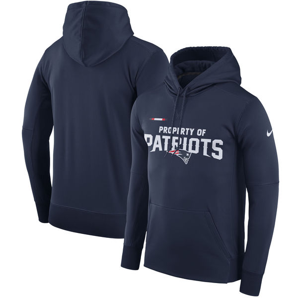 New England Patriots Nike Property Of Performance Pullover Hoodie Navy