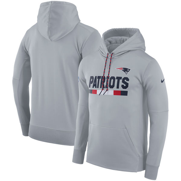 New England Patriots Nike Team Name Performance Pullover Hoodie Gray