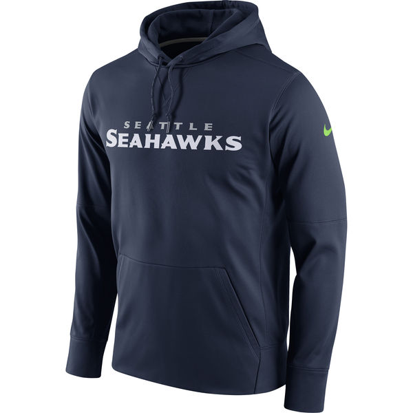 Seattle Seahawks Nike Circuit Wordmark Essential Performance Pullover Hoodie Navy