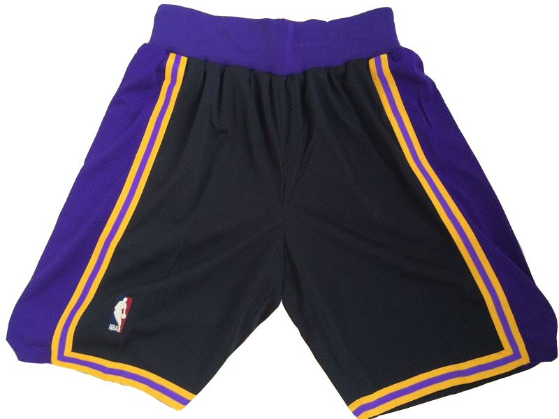 Lakers Black Throwback Shorts