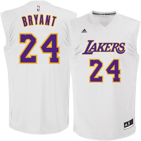 Lakers 24 Kobe Bryant White Chase Fashion Replica Jersey