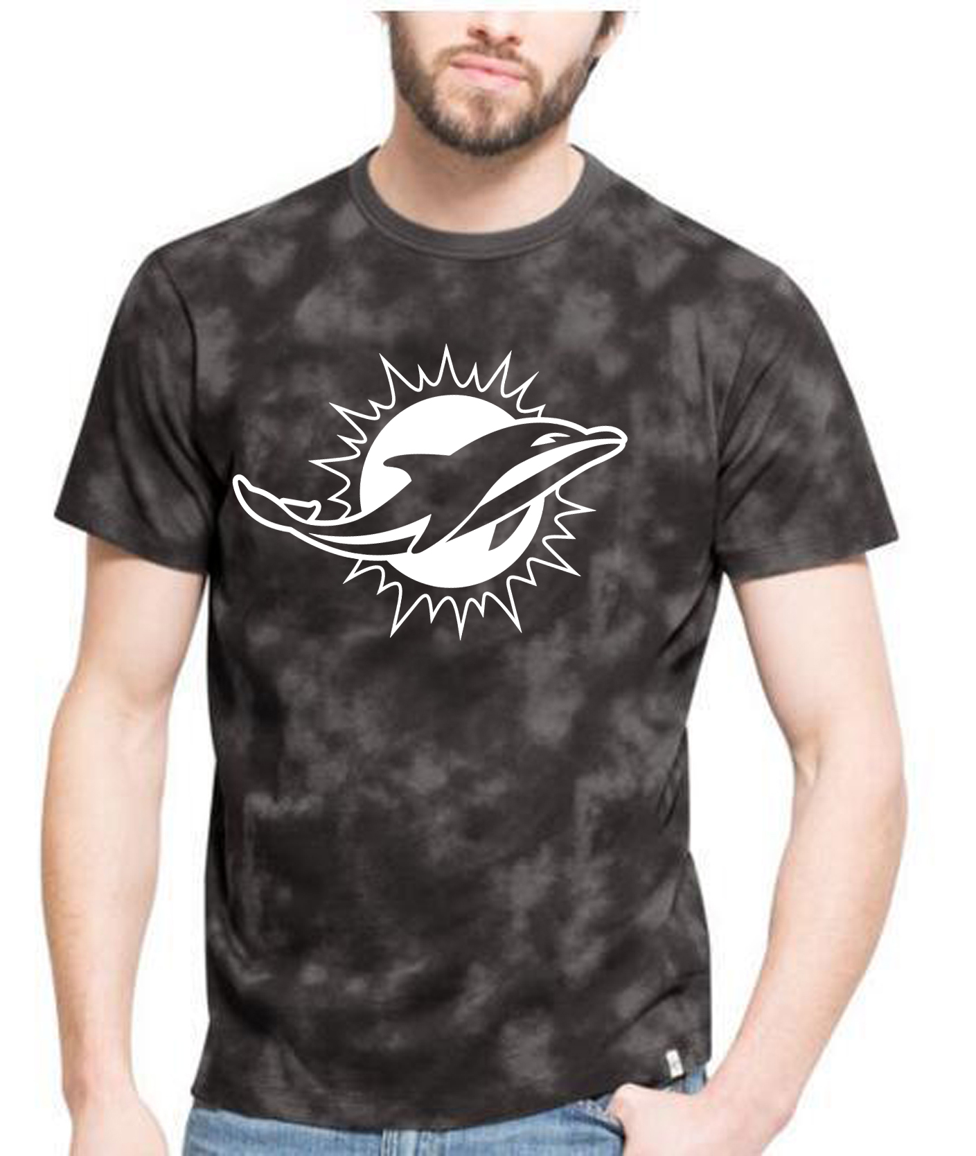 Dolphins Team Logo Black Camo Men's T Shirt