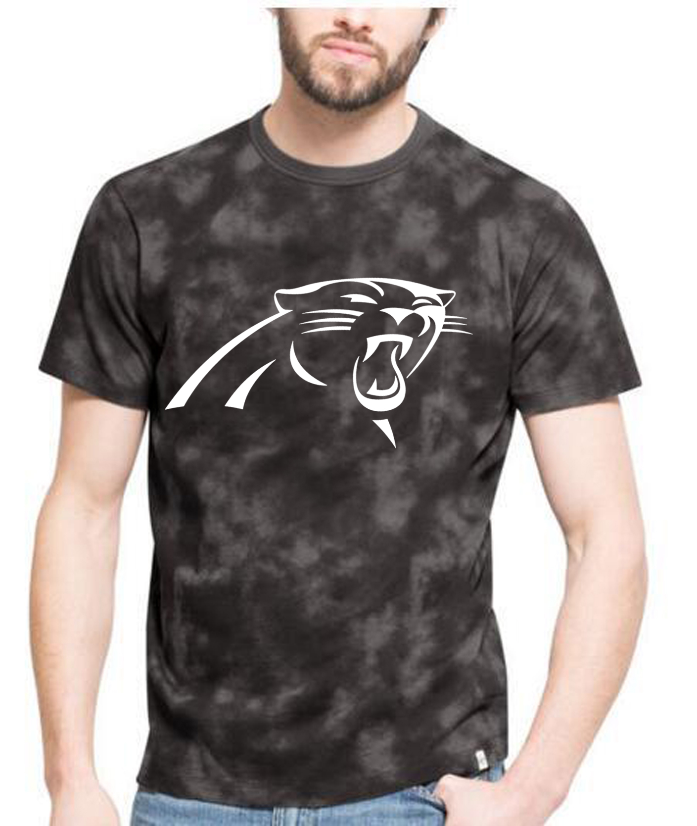 Panthers Team Logo Black Camo Men's T Shirt