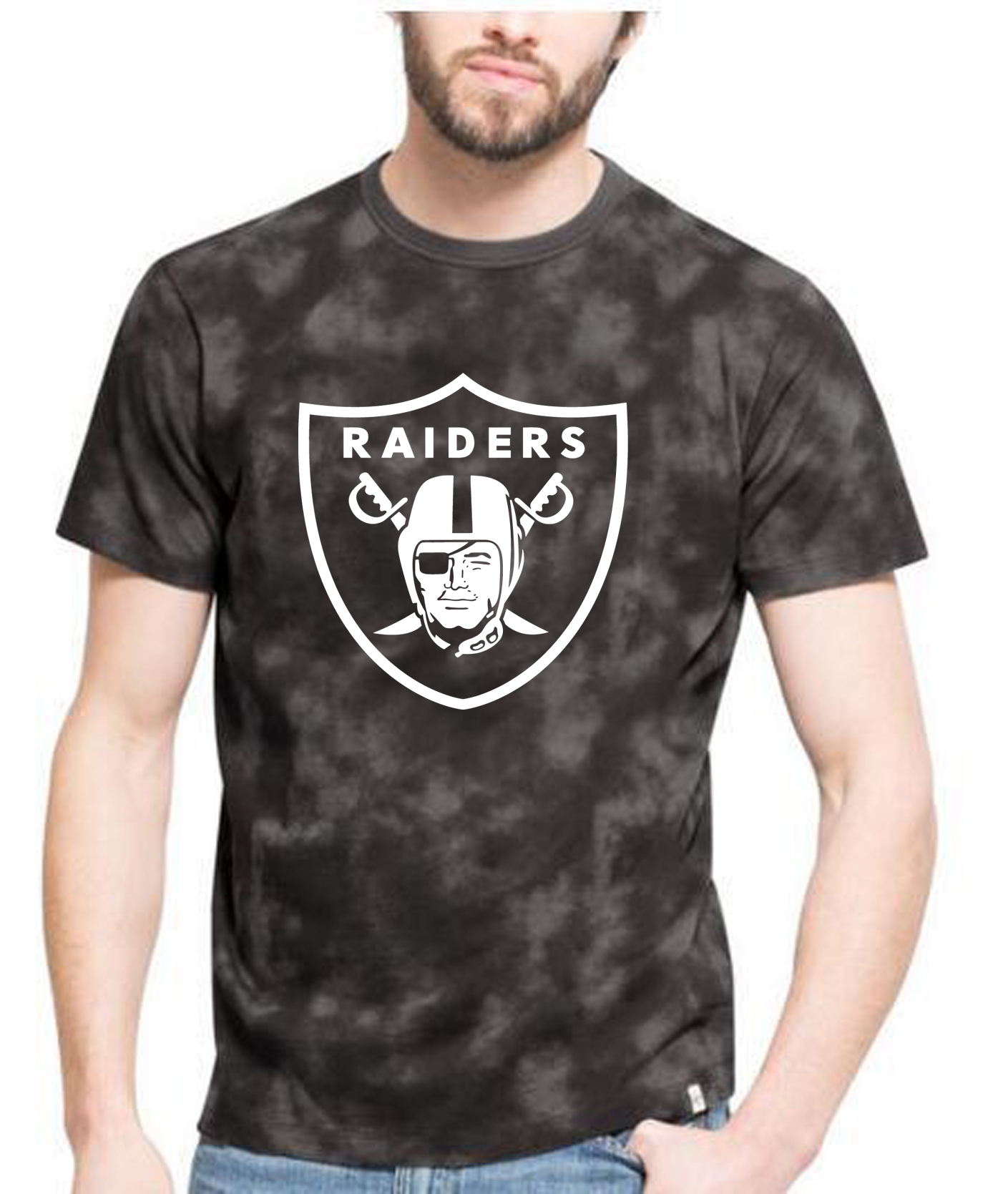 Raiders Team Logo Black Camo Men's T Shirt