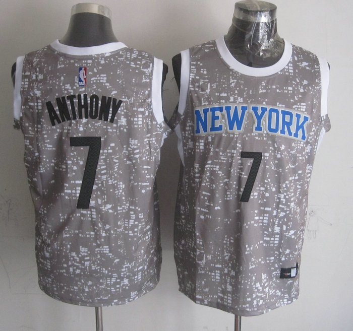 Knicks 7 Carmelo Anthony Gray City Luminous Jersey