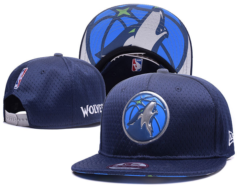 Timberwolves Team Logo Navy Adjustable Hat YD