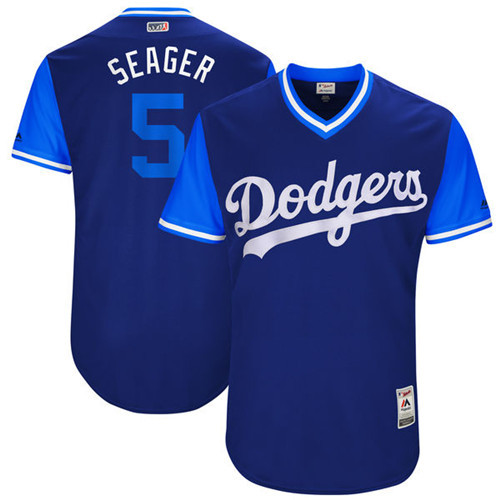 Dodgers 5 Corey Seager Seager Majestic Royal 2017 Players Weekend Jersey