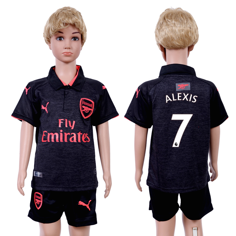 2017-18 Arsenal 7 ALEXIS Third Away Youth Soccer Jersey