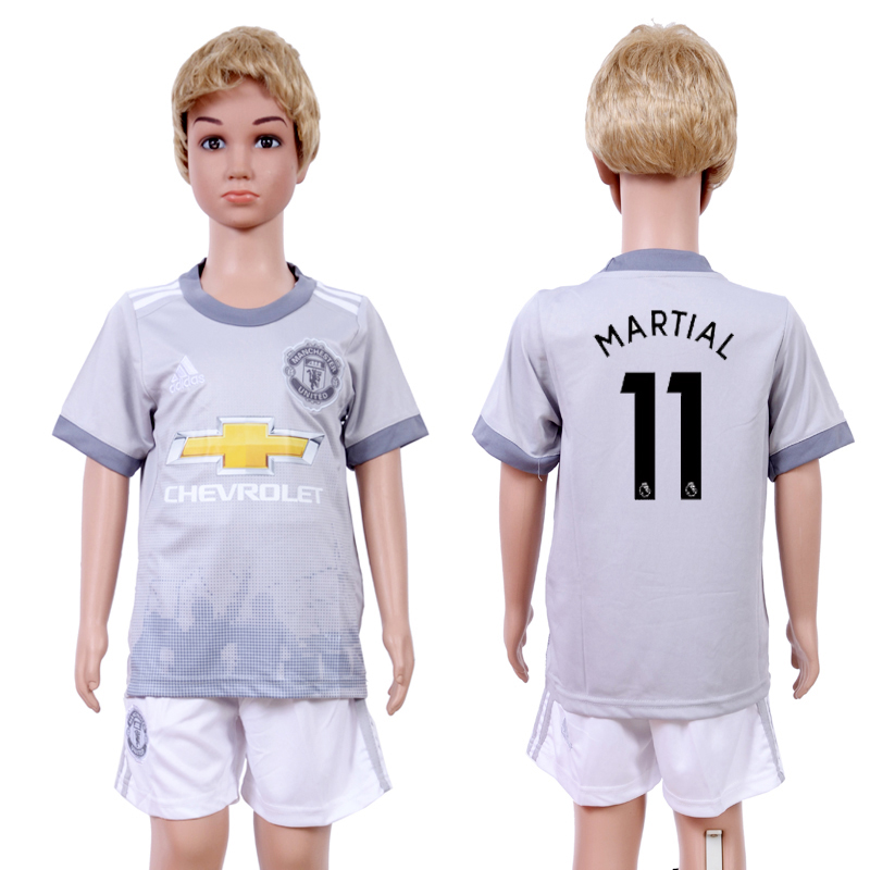 2017-18 Manchester United 11 MARTIAL Third Away Youth Soccer Jersey