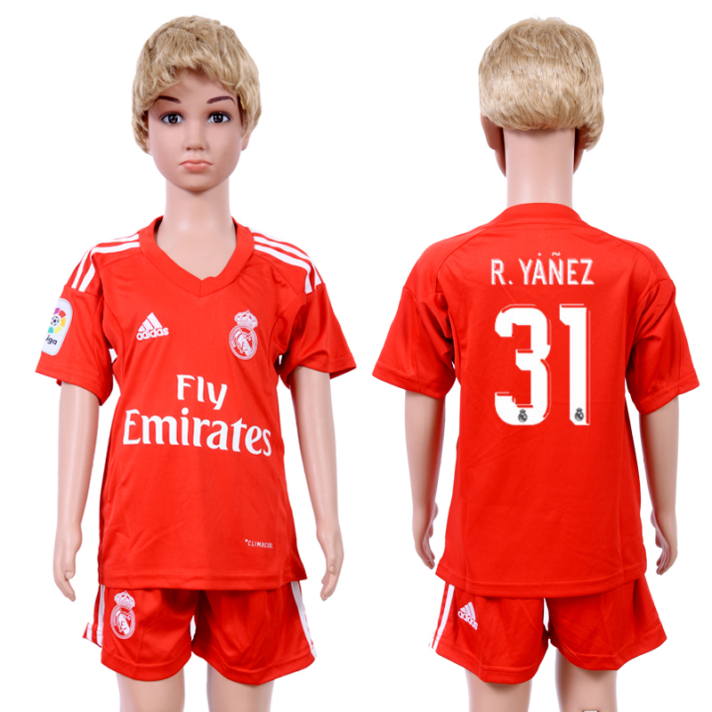 2017-18 Real Madrid 31 R.YANEZ Red Goalkeeper Youth Soccer Jersey