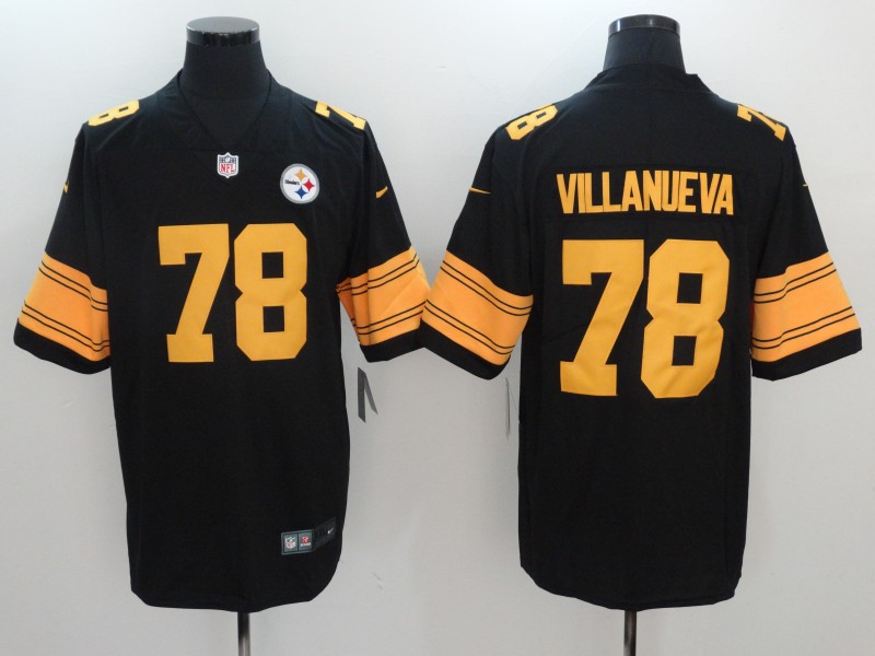 Nike Steelers 78 Alejandro Villanueva Black Color Rush Limited Jersey