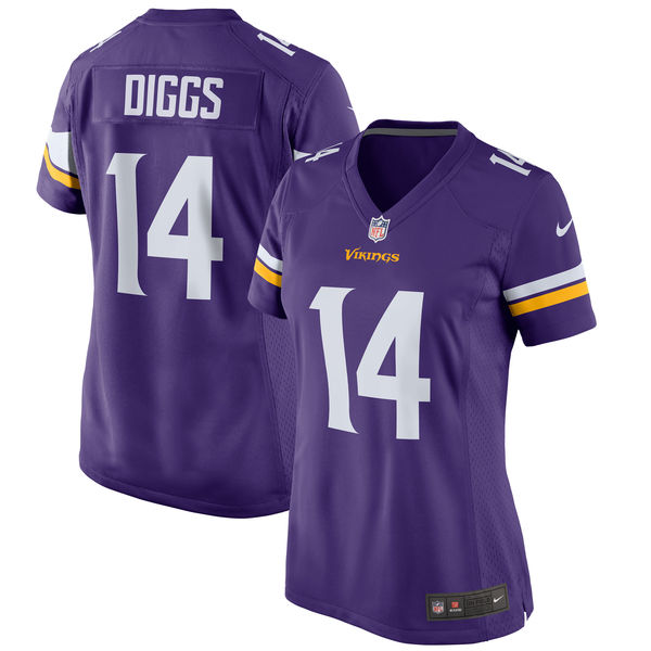 Nike Vikings 14 Stefon Diggs Purple Women Game Jersey
