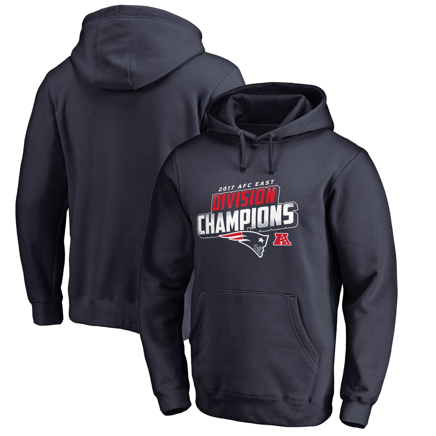 Men's New England Patriots NFL Pro Line by Fanatics Branded Navy 2017 AFC East Division Champions Pullover Hoodie
