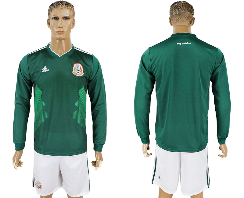 Mexico Home 2018 FIFA World Cup Long Sleeve Soccer Jersey