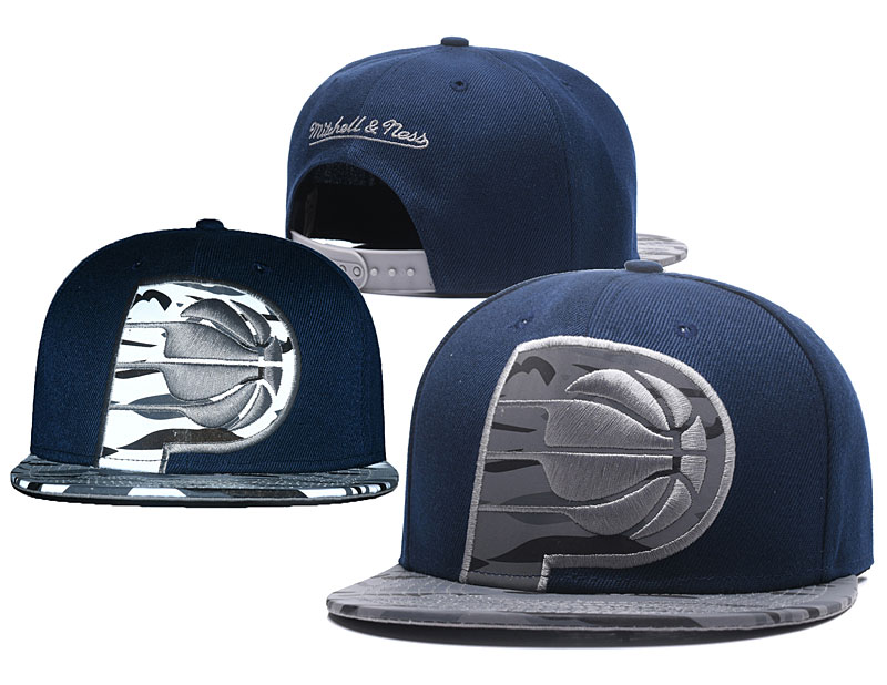 Pacers Team Logo Navy Reflective Mitchell & Ness Adjustable Hat GS