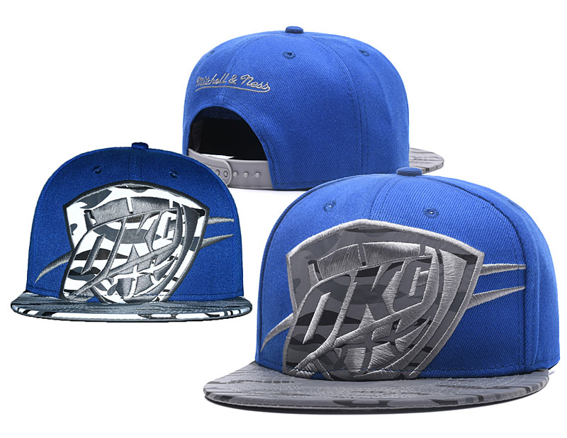 Thunder Team Logo Blue Reflective Mitchell & Ness Adjustable Hat GS