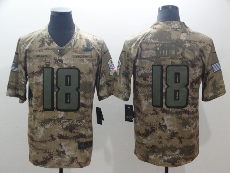 Nike Falcons 18 Calvin Ridley Camo Salute To Service Limited Jersey