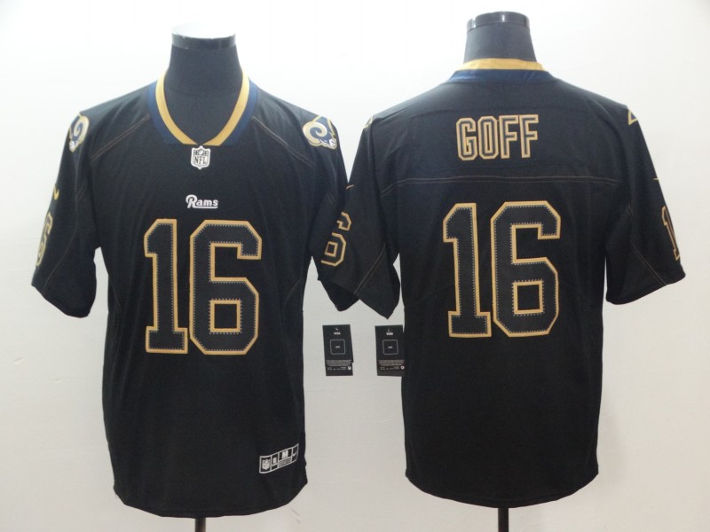 Nike Rams 16 Jared Goff Black Shadow Legend Limited Jersey