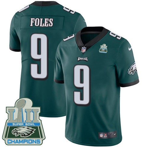 Nike Eagles 9 Nick Foles Green 2018 Super Bowl Champions Vapor Untouchable Player Limited Jersey