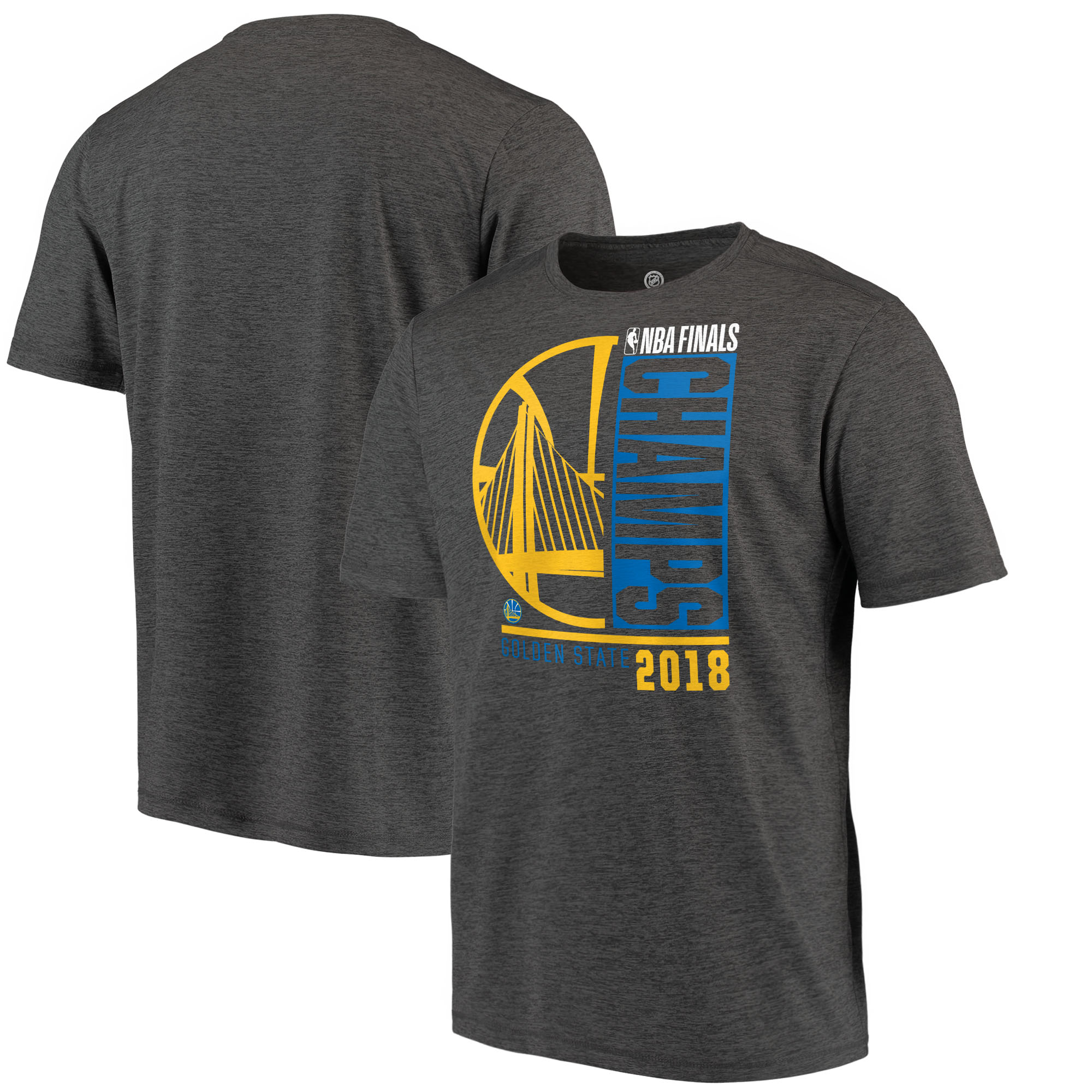 Golden State Warriors Fanatics Branded 2018 NBA Finals Champions Performance T-Shirt Heather Charcoal