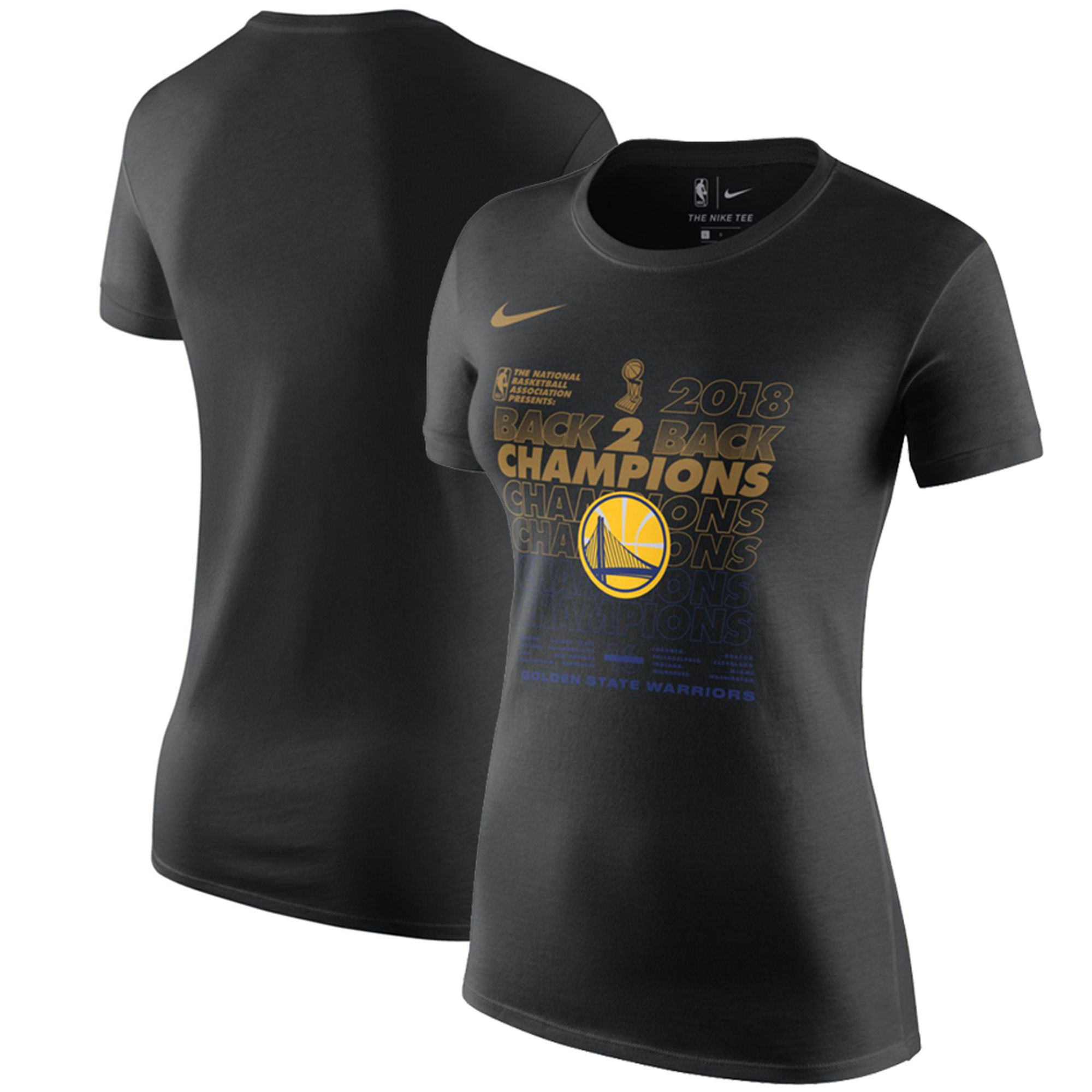 Golden State Warriors Nike Women's 2018 NBA Finals Champions Locker Room T-Shirt Black