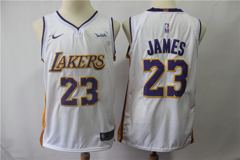 Lakers 23 Lebron James White Nike Authentic Jersey