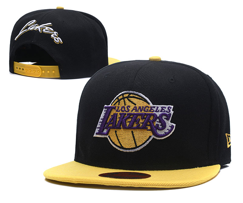 Lakers Team Logo Black Adjustable Hat LH