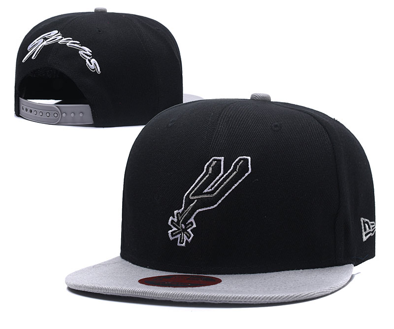 Spurs Team Logo Black Adjustable Hat LH