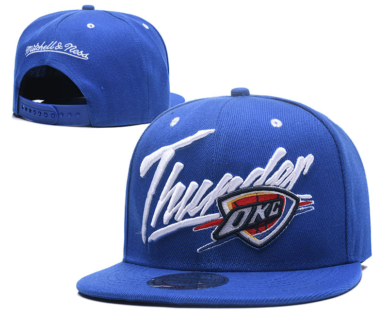Thunder Team Logo Blue Mitchell & Ness Adjustable Hat LH