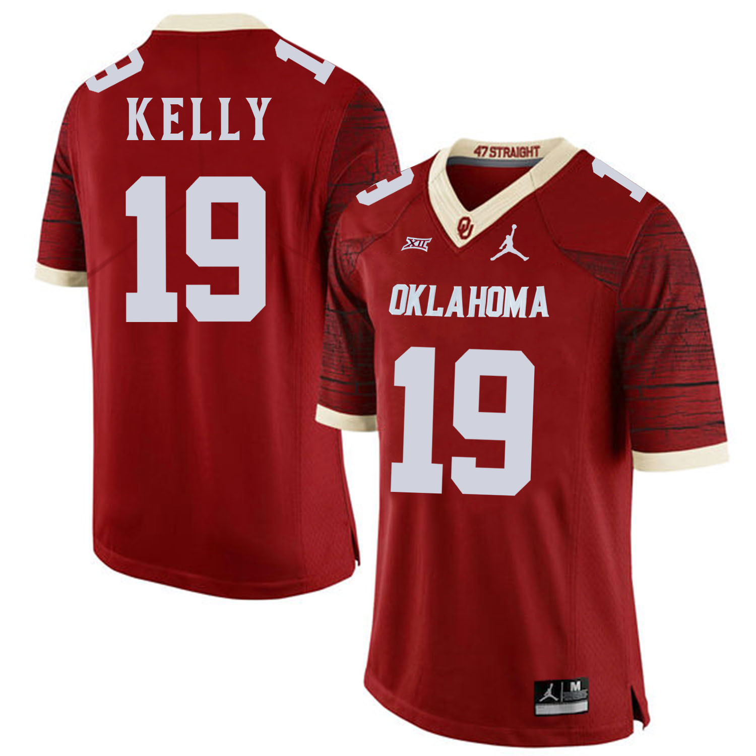 Oklahoma Sooners 19 Caleb Kelly Red 47 Game Winning Streak College Football Jersey