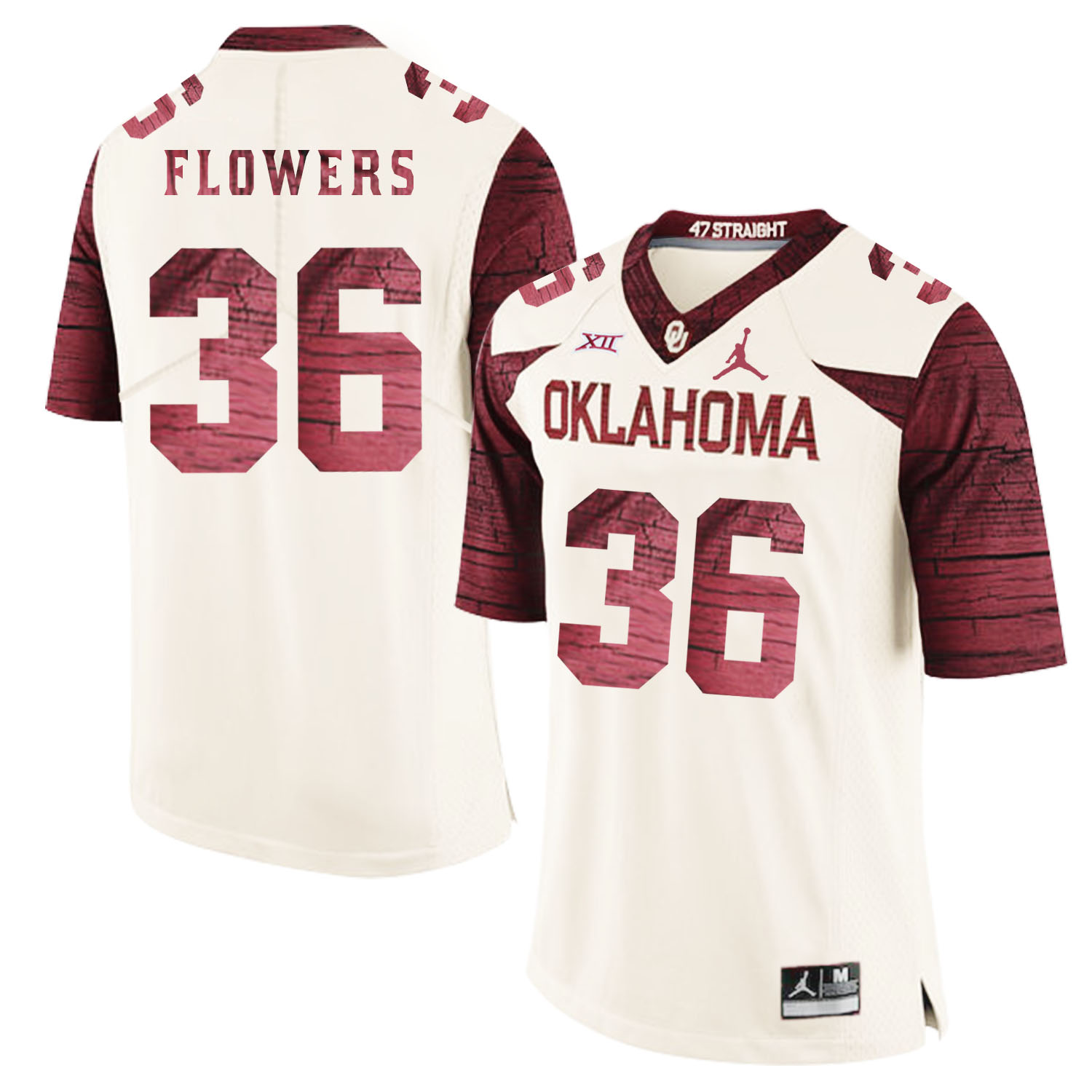 Oklahoma Sooners 36 Dimitri Flowers White 47 Game Winning Streak College Football Jersey
