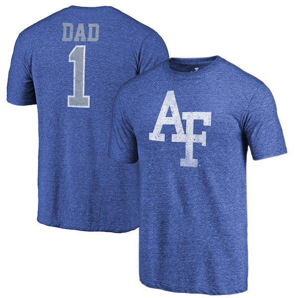 Air Force Falcons Fanatics Branded Royal Greatest Dad Tri-Blend T-Shirt