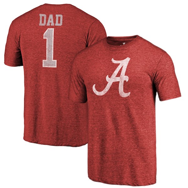 Alabama Crimson Tide Fanatics Branded Crimson Greatest Dad Tri-Blend T-Shirt